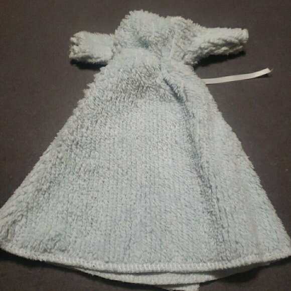 Chenille Bathrobe Vintage Doll Clothes Light Blue 50s Style Cross Over House... - Picture 1 of 6